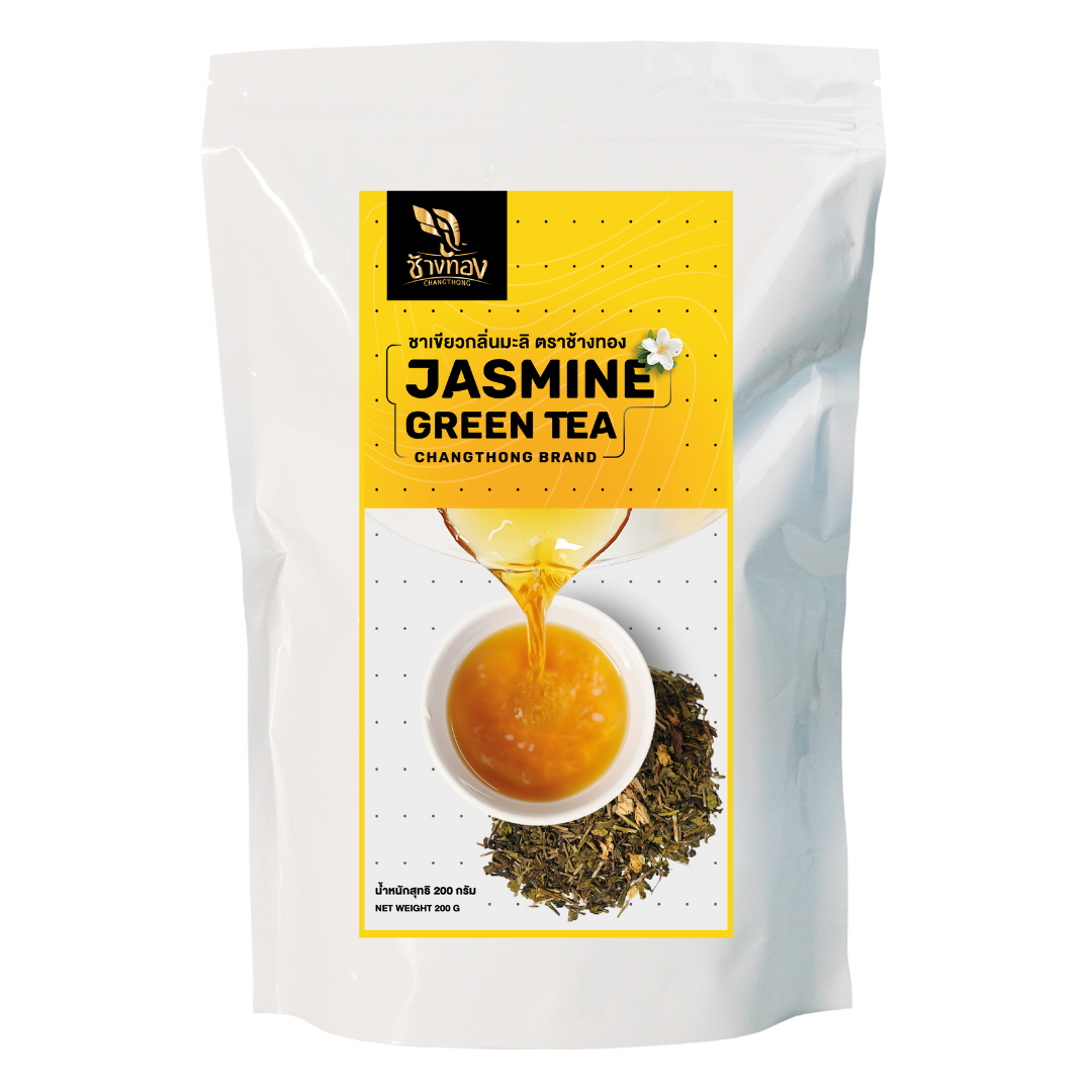 ชาเขียวมะลิ ตราช้างทอง Changthong Jasmine Green Tea 200 g. (LSI) (05-9073)
