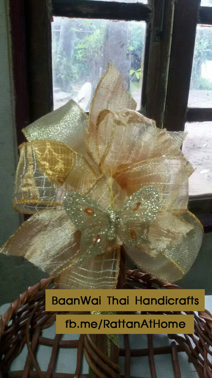 "งานตัวอย่าง" รับทำโบว์ติดกระเช้า โบว์ติดของชำร่วย โบว์ของขวัญ โบว์รางวัล โบว์ประกวด โบว์ติดรางวัล