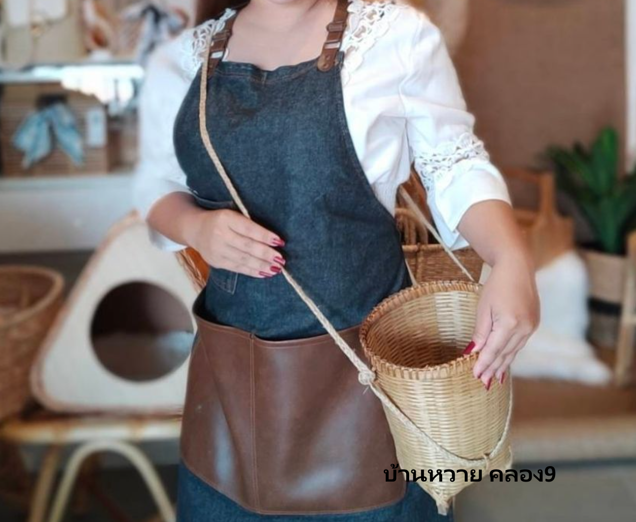 กระบุงเก็บใบชา กระบุงสาน ตะกร้าเก็บใบชา ตะกร้าสะพายหลัง