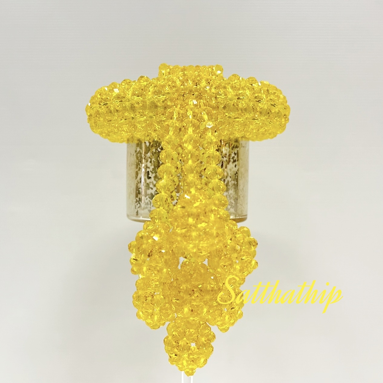 พวงมาลัยคริสตัล สีเหลือง - Crystal Garland