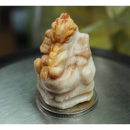 ไม้กลายเป็นหินแกะสลักพระพิฆเนศวร 36 กะรัต