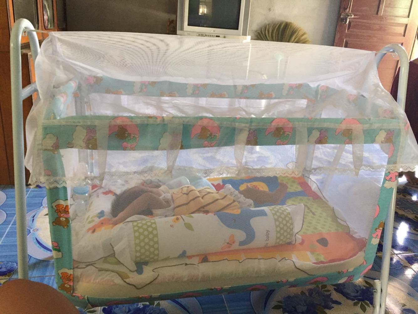 เปลไกวเด็กดีไลท์-102 #เปลเลี้ยงเด็ก เปลลูกกรงทรงสี่เหลี่ยม เปลเหล็ก