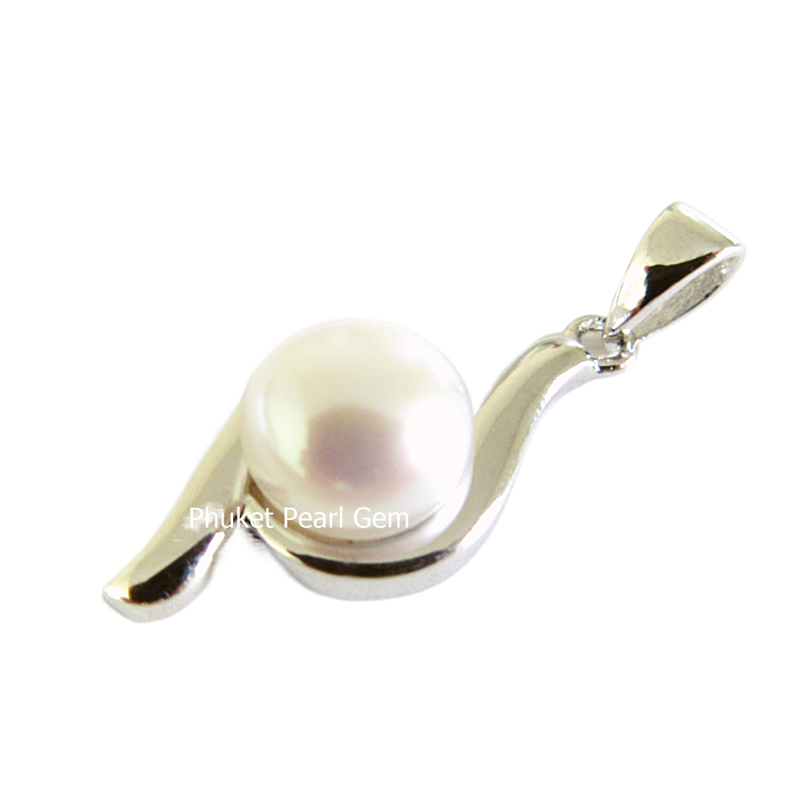 Sterling Silver White Pearl Plain Pendant