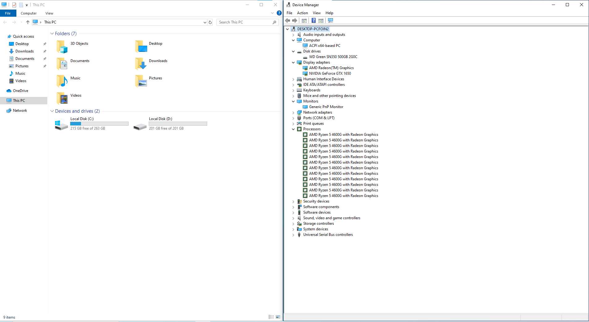PC ประกอบ Ryzen 5 4600G / GTX 1650 / RAM 16GB / SSD 500GB