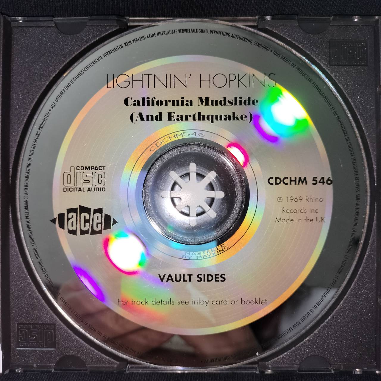 Lightning Hopkins – California Mudslide (And Earthquake) / UK / ปกในมีจุดเหลือง / มีรอยบ้าง