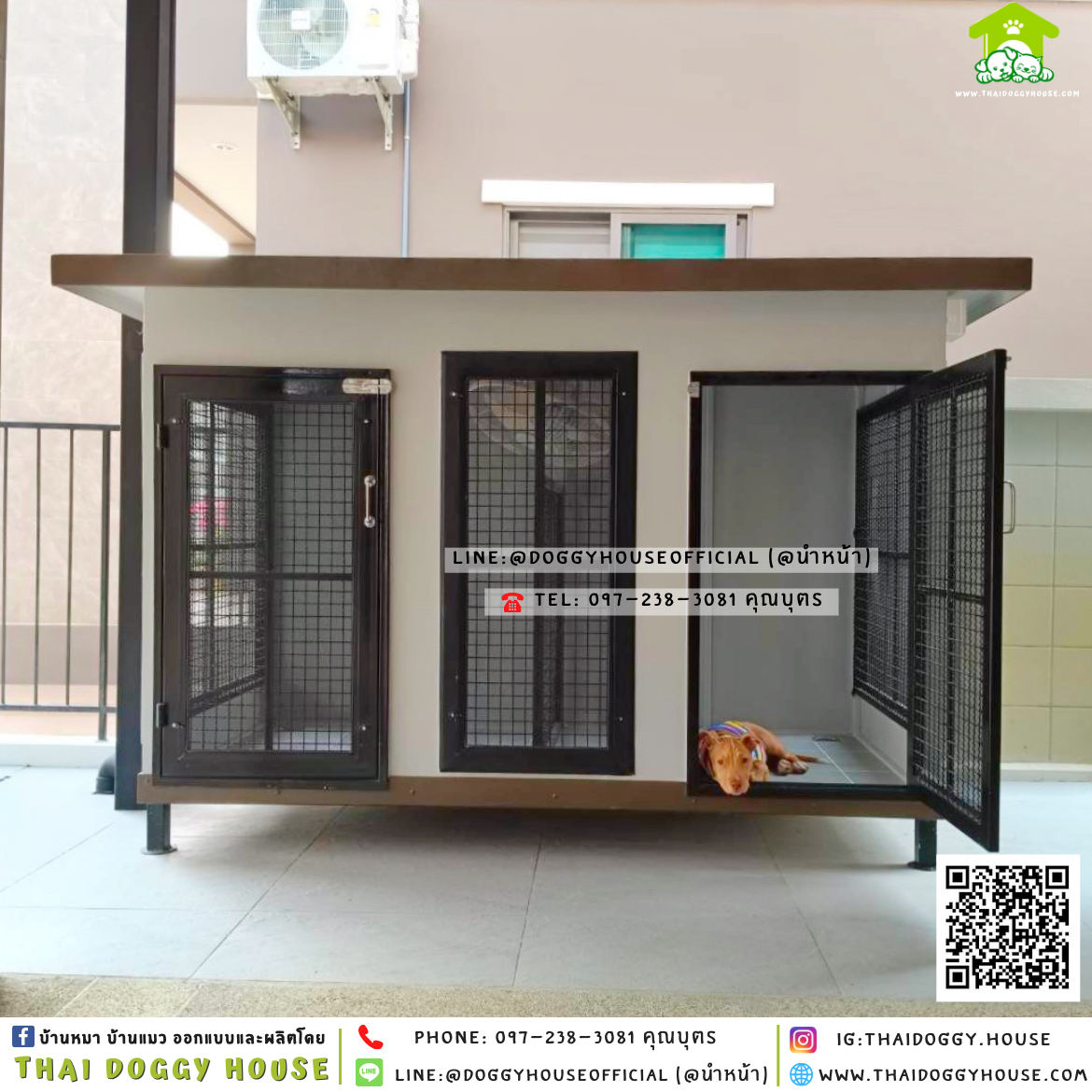 บ้านหมา แบ่ง 𝟐 ห้อง แบบบ้าน 𝐁𝐨𝐱 𝐬𝐭𝐲𝐥𝐞 🏡🤎