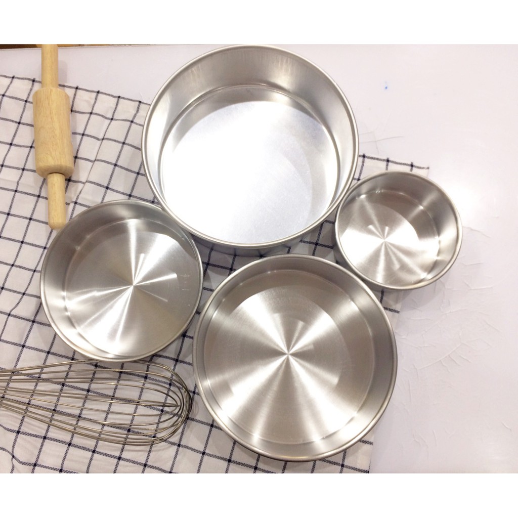 พิมพ์เค้กกลมสูง อลูมิเนียมปั๊มอย่างหนา 1 ปอนด์ (11-6023)