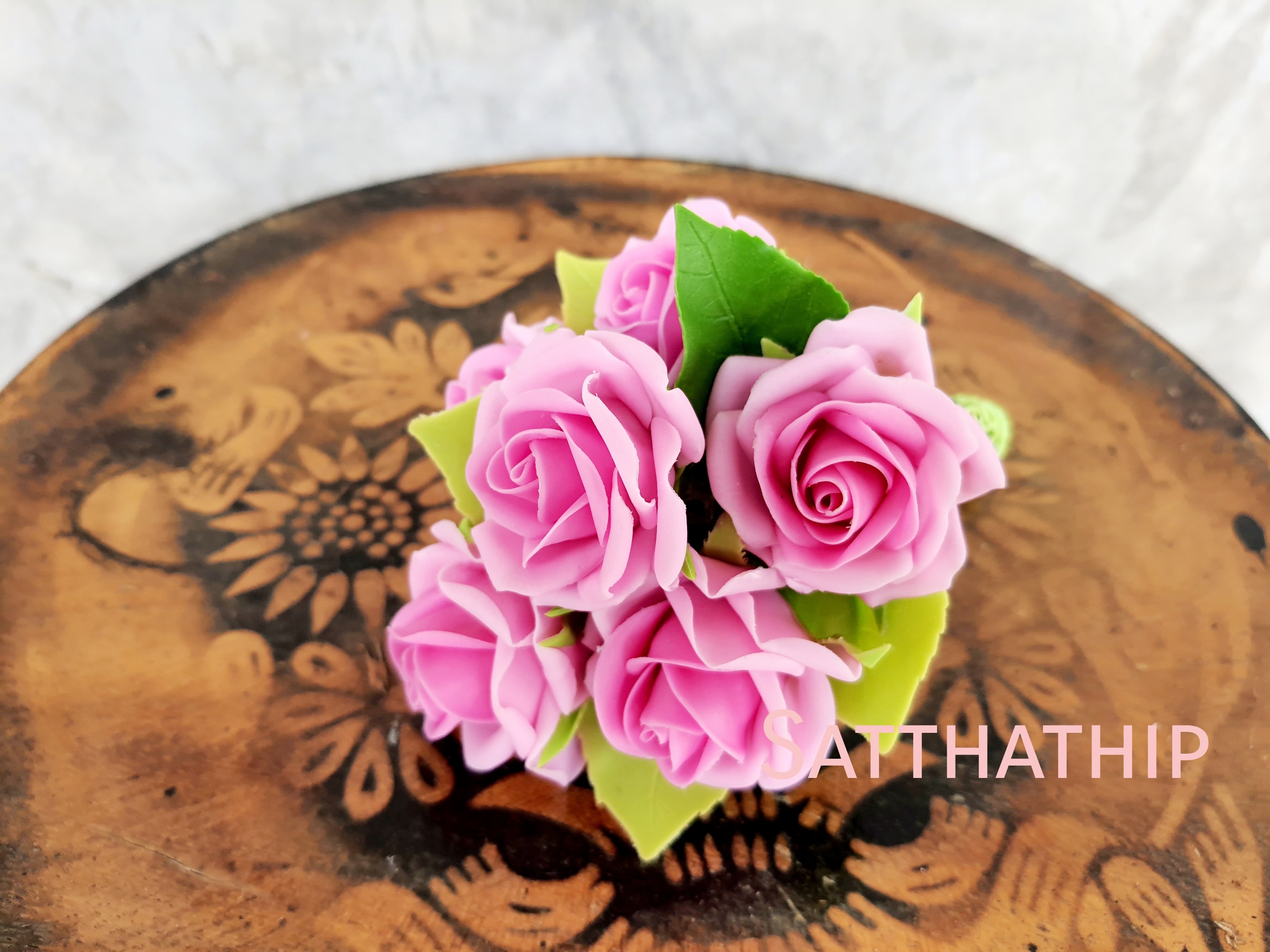 กรวยดอกกุหลาบ ประดิษฐ์จากดิน