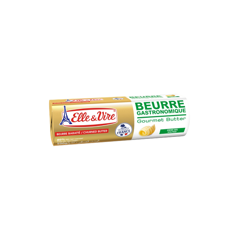 Elle & Vire Gourmet Butter Salted เนยสด ชนิด เค็ม ขนาด 500 g.(02-7299)(สินค้าแช่เย็น)