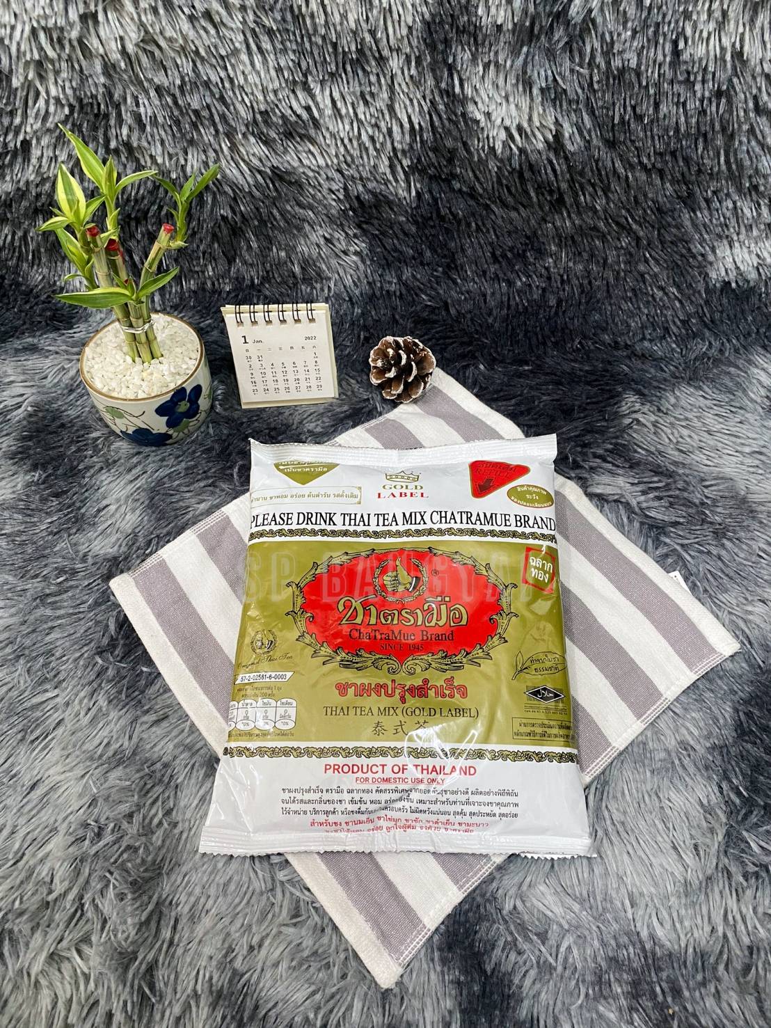 ชาตรามือ ชาผงสำเร็จรูป ตรามือ ชนิดถุงเติม ขนาด 200-400 กรัม