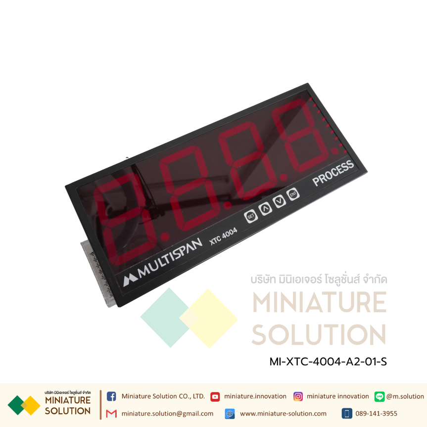 XTC-4004 Jumbo Display with RS-485 MODBUS 4" Display 165(H)x392(W)x55(D) mm J/K/Pt-100/4-20mA DC/0-10V DC/0-20mA Multispan