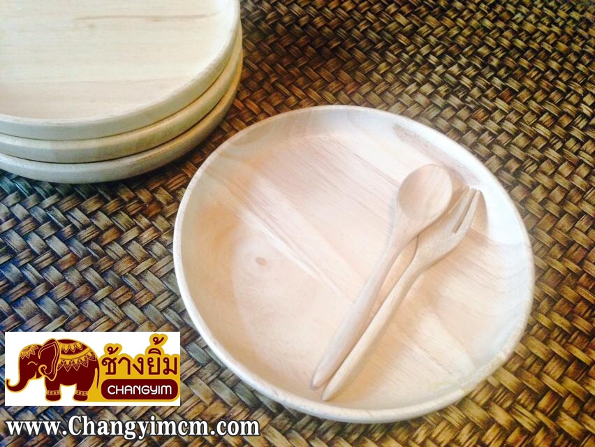 ถาดไม้ เล็ก ( 6 นิ้ว ) 6" Wooden plate