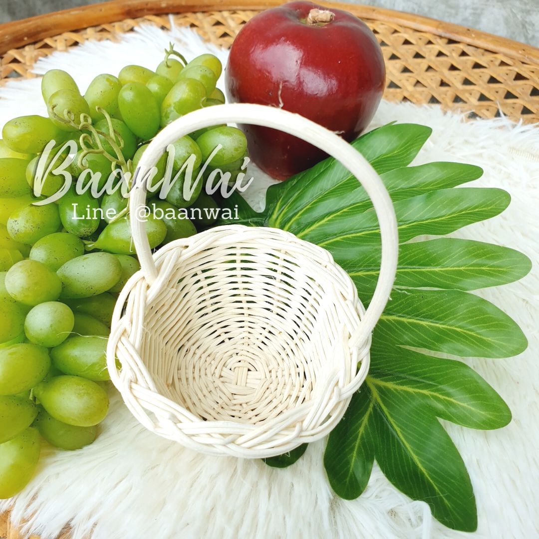 ตะกร้าหวายหวายฟอก ขนาดเล็ก 3 นิ้ว