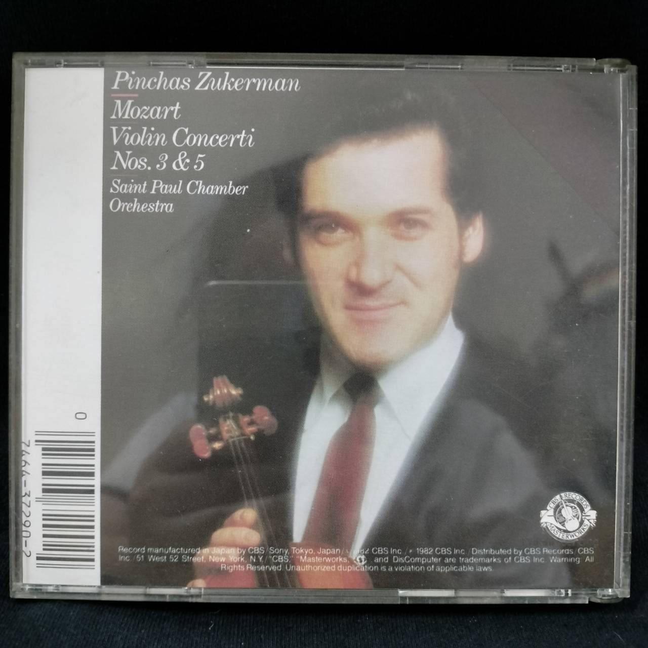 Mozart, Pinchas Zukerman, Saint Paul Chamber Orchestra – Violin Concerti Nos. 3 & 5 / JAPAN / ปกในมีจุดเหลือง / แผ่นสวย