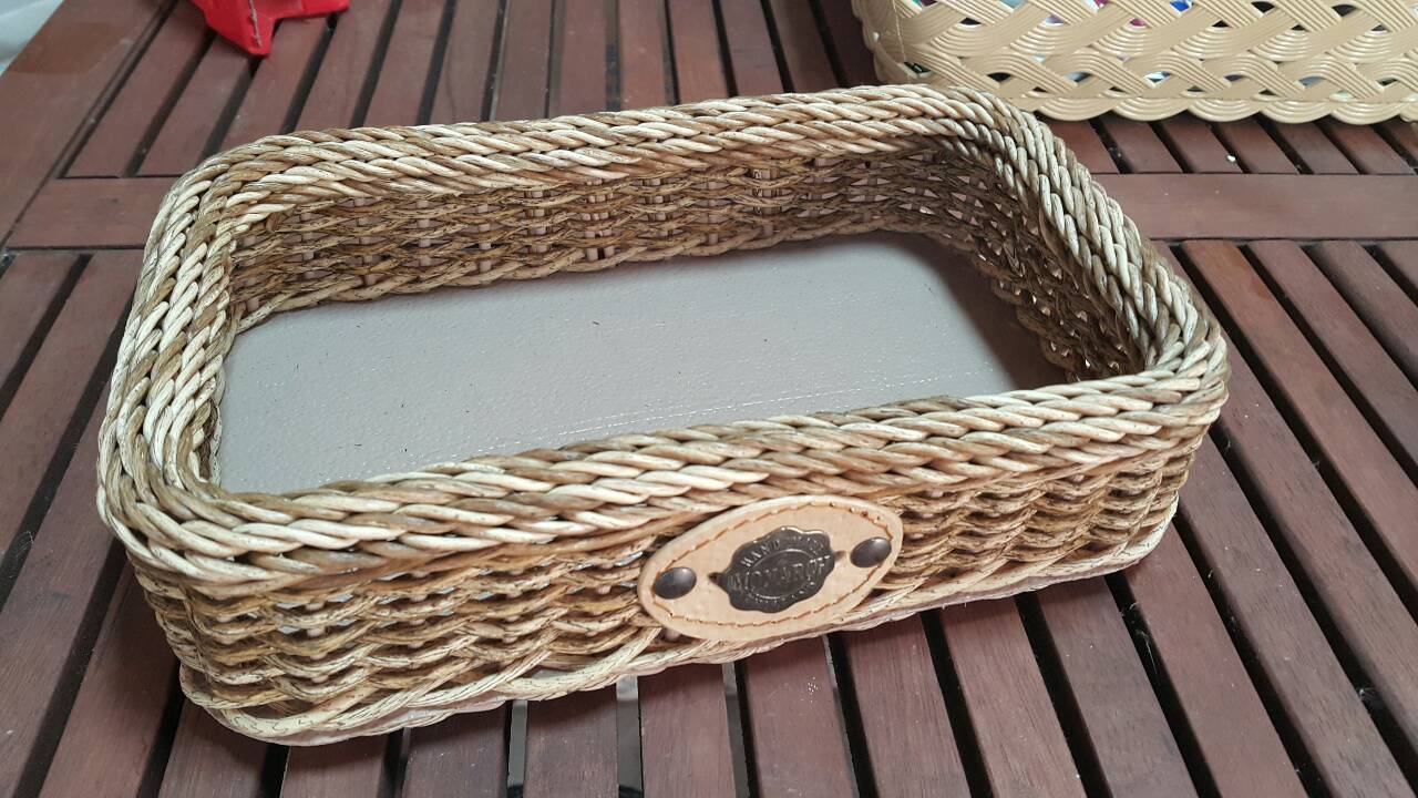 ตะกร้าหวายเทียม สีเหลี่ยม ตะกร้าหวายเทียมขนาดเล็ก