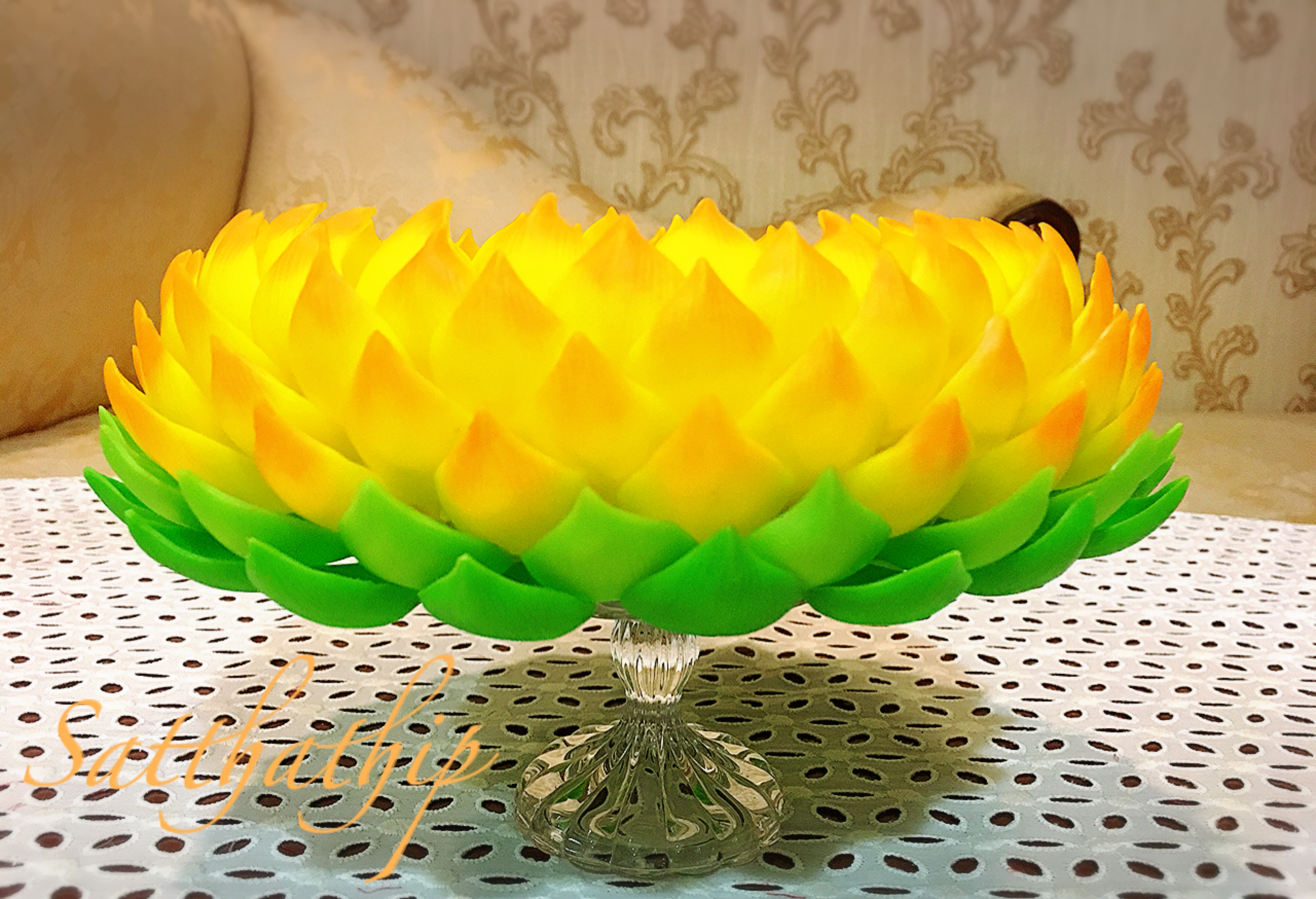 ถาดบัว ประดิษฐ์จากดิน - ฐานบัว ประดิษฐ์จากดิน - พานบัว ประดิษฐ์จากดิน - ถาดบัวดินปั้น - ฐานบัวดินปั้น - พานบัวดินปั้น - ฐานรองพระ - Tray