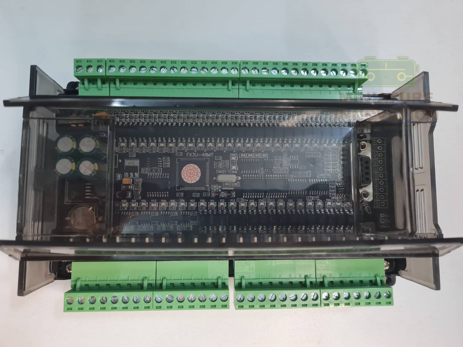PLC LX3U บอร์ดควบคุมอุตสาหกรรม FX3U-48MT ชนิดอะนาล็อค 6AD+2DA 24 โวลต์ เอาต์พุตทรานซิสเตอร์ RS485