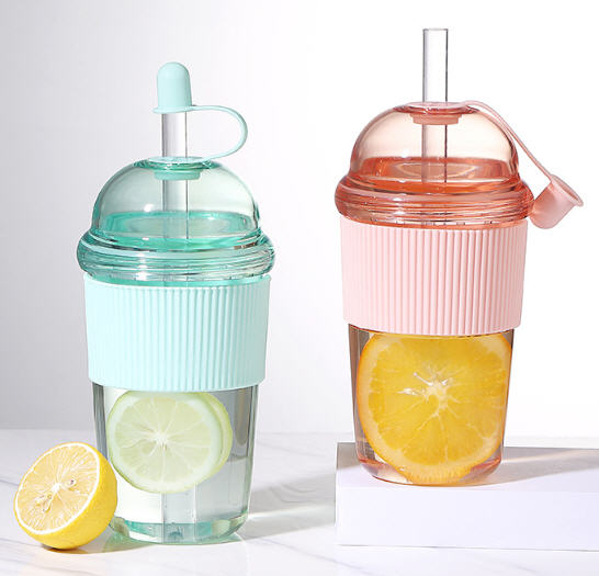 แก้วน้ำพลาสติก,แก้วพลาสติกพร้อมหลอด,430ml,520ml,630ml