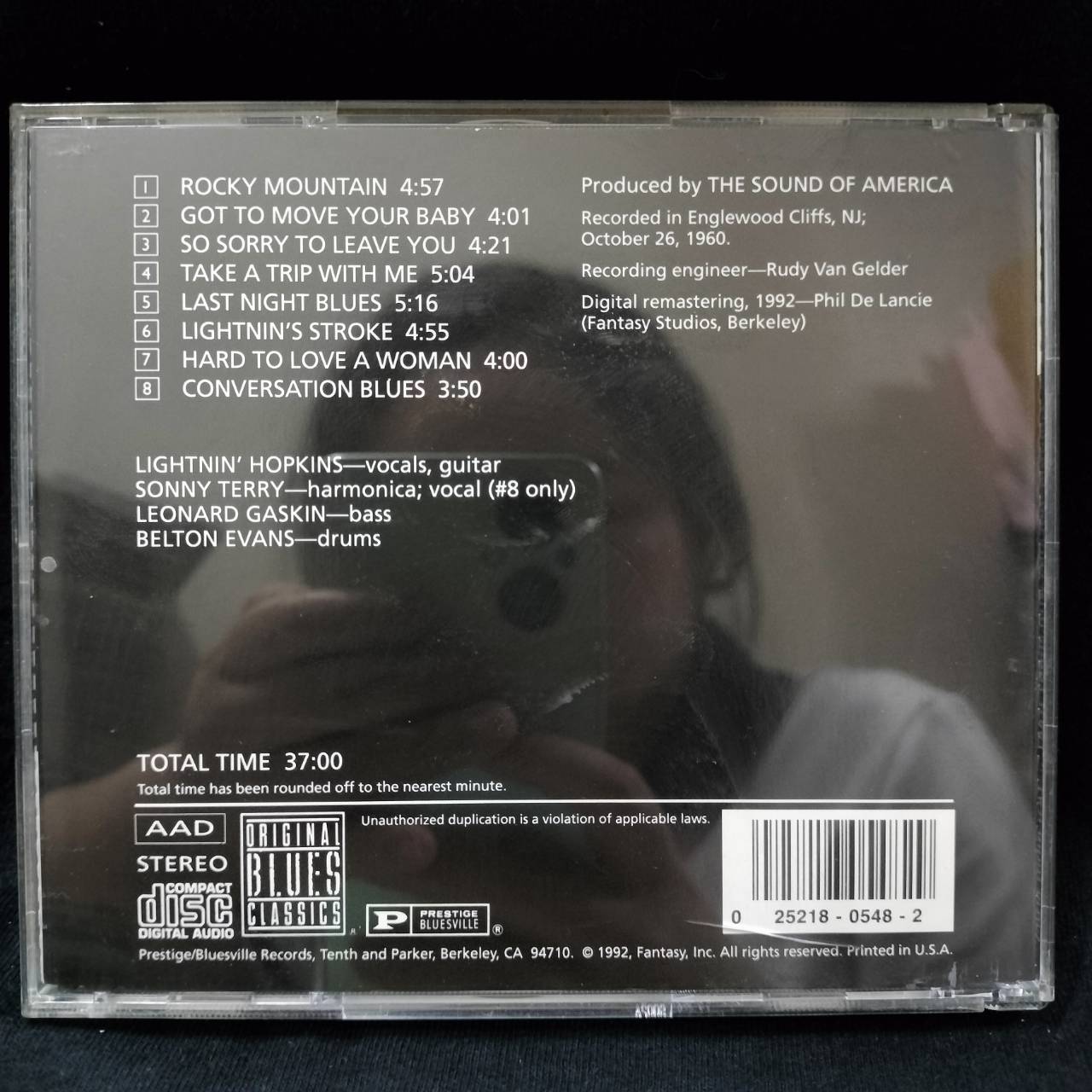 Lightnin' Hopkins With Sonny Terry – Last Night Blues / USA / ปกในมีจุดเหลือง / แผ่นดี