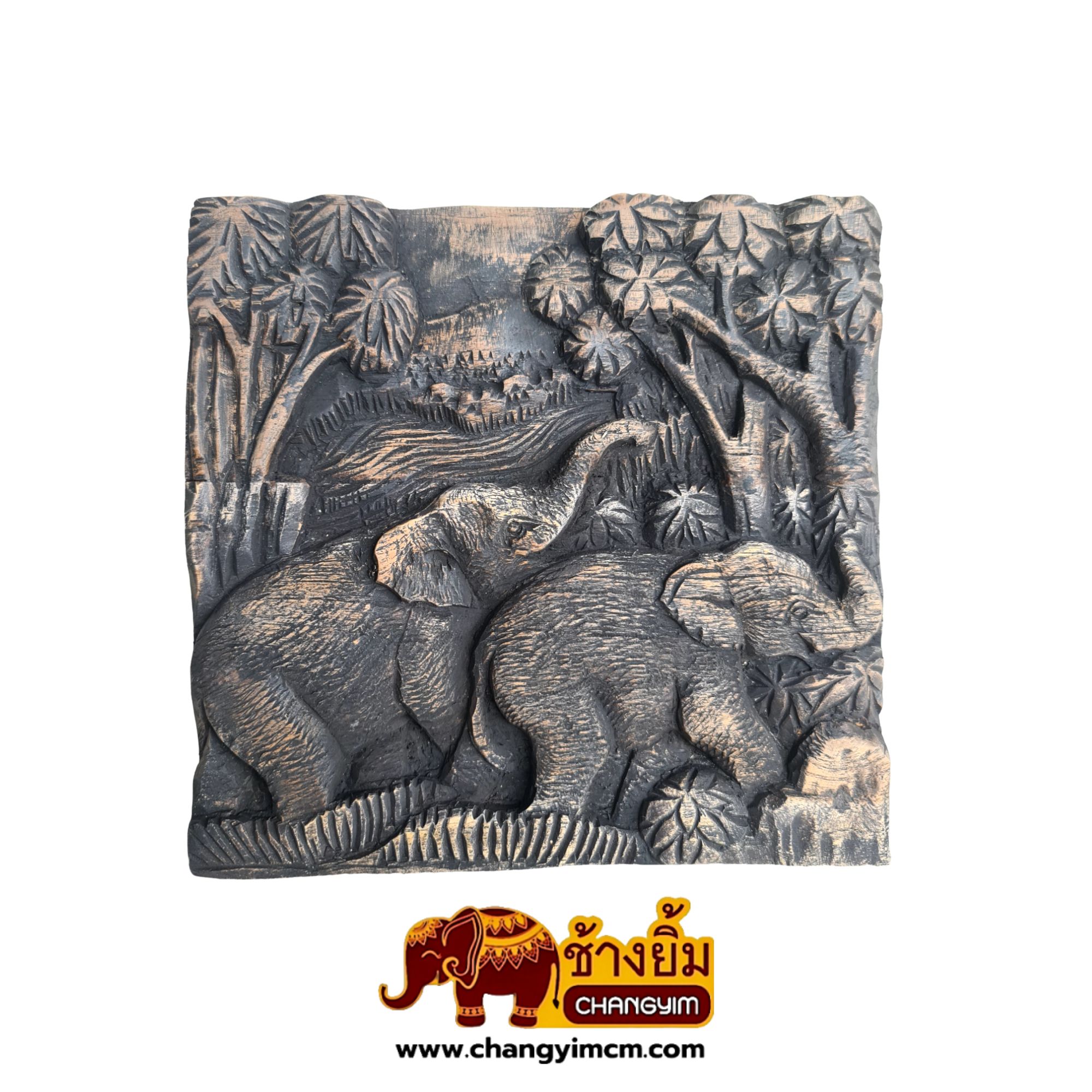 แผนแกะสลักสี่เหลี่ยม 8 นิ้ว เคลือบดำ