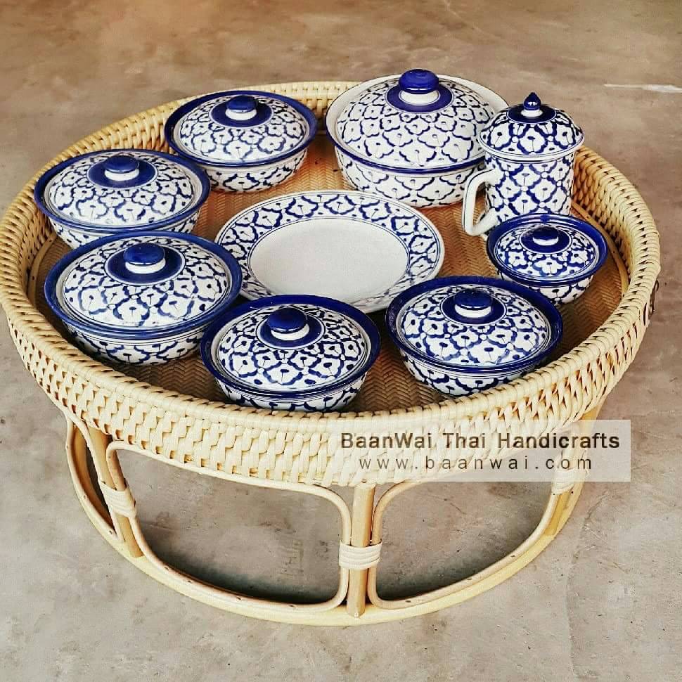 ชุดชามลายคราม โถเซรามิค โถลายคราม ขนาด 7 นิ้ว