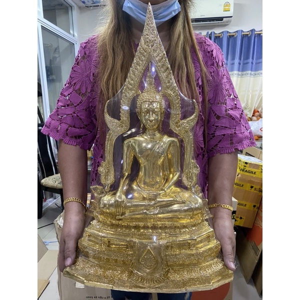 พระพุทธชินราช ปิดทองเคองค์ใหญ่ สูง23นิ้ว กว้าง15นิ้ว