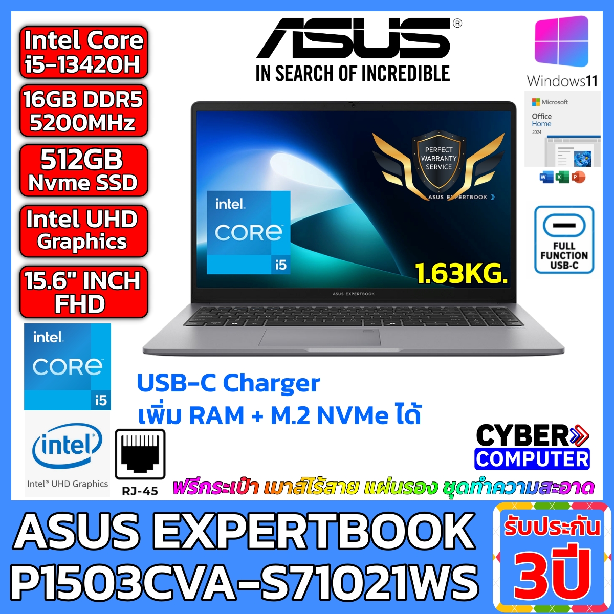 Notebook ASUS EXPERTBOOK P1503CVA-S71021WS INTEL I5-13420H