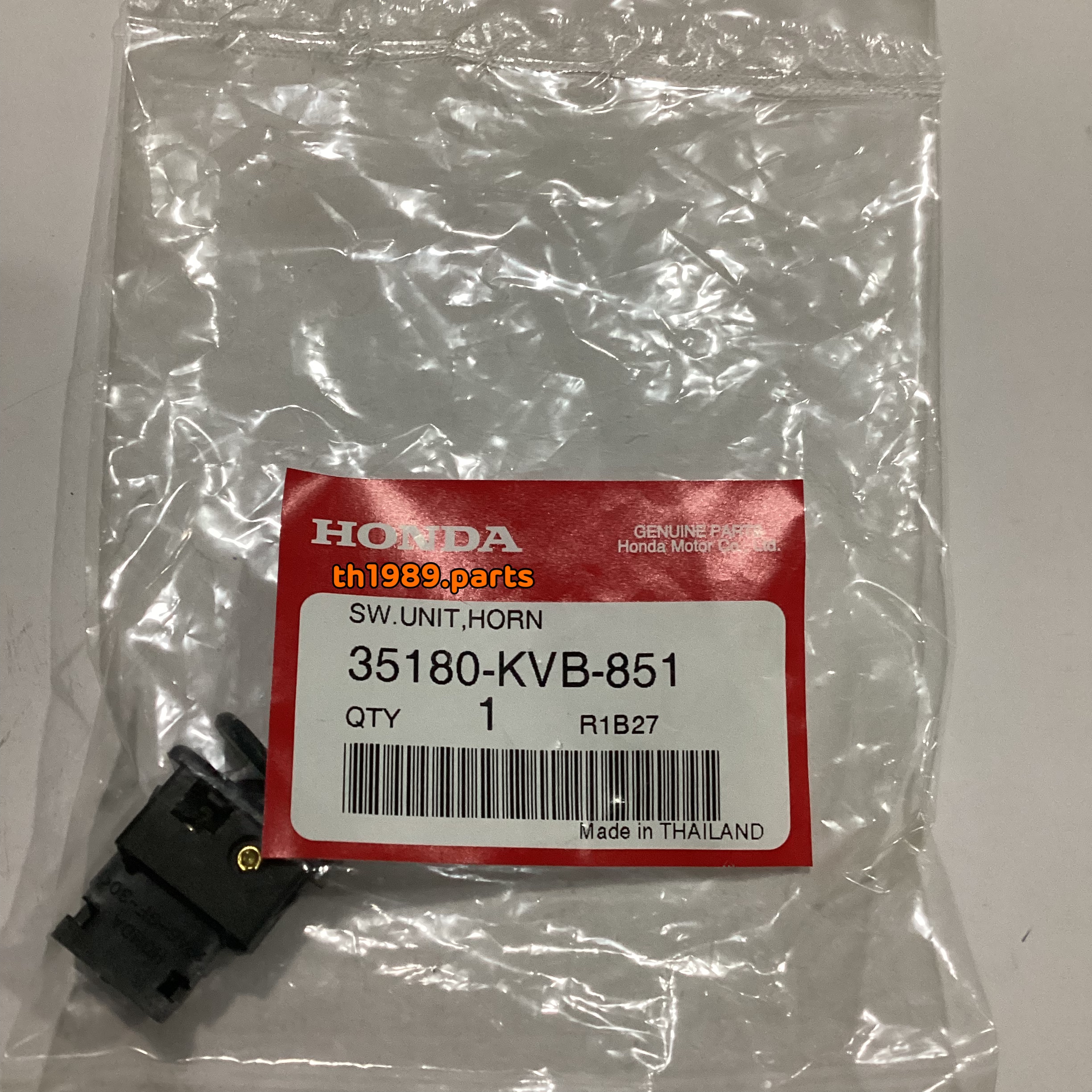 35180-KVB-851 สวิทช์แตร WAVE125X 2007 , CLICK110I 2008 , AIRBLADE I 2008-2009 , CZ-I 2009 , ICON 2007-2008 อะไหล่แท้ HONDA