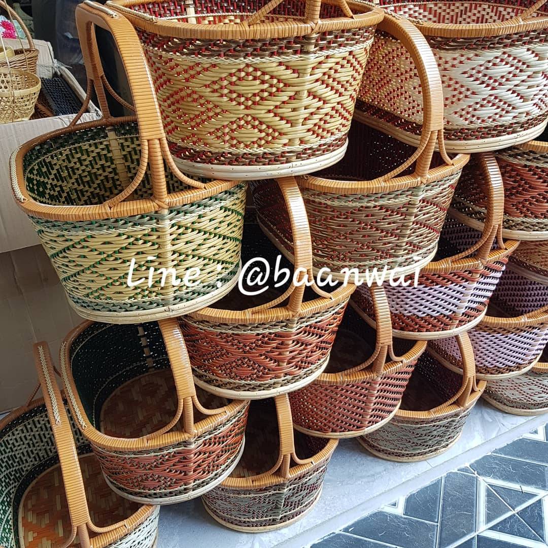 ตะกร้าทำบุญ ตะกร้าไปวัด ตะกร้าลายไทย