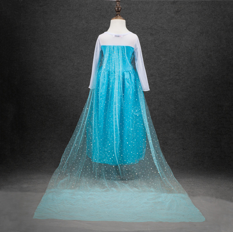 ชุดกระโปรง Frozen Elsa เจ้าหญิง เอลซ่า(พร้อมส่ง) ที่แขนไม่มีลายดอกไม้ค่ะรหัส# 111 size 110*2 120*2 130*2 140*2 150*2