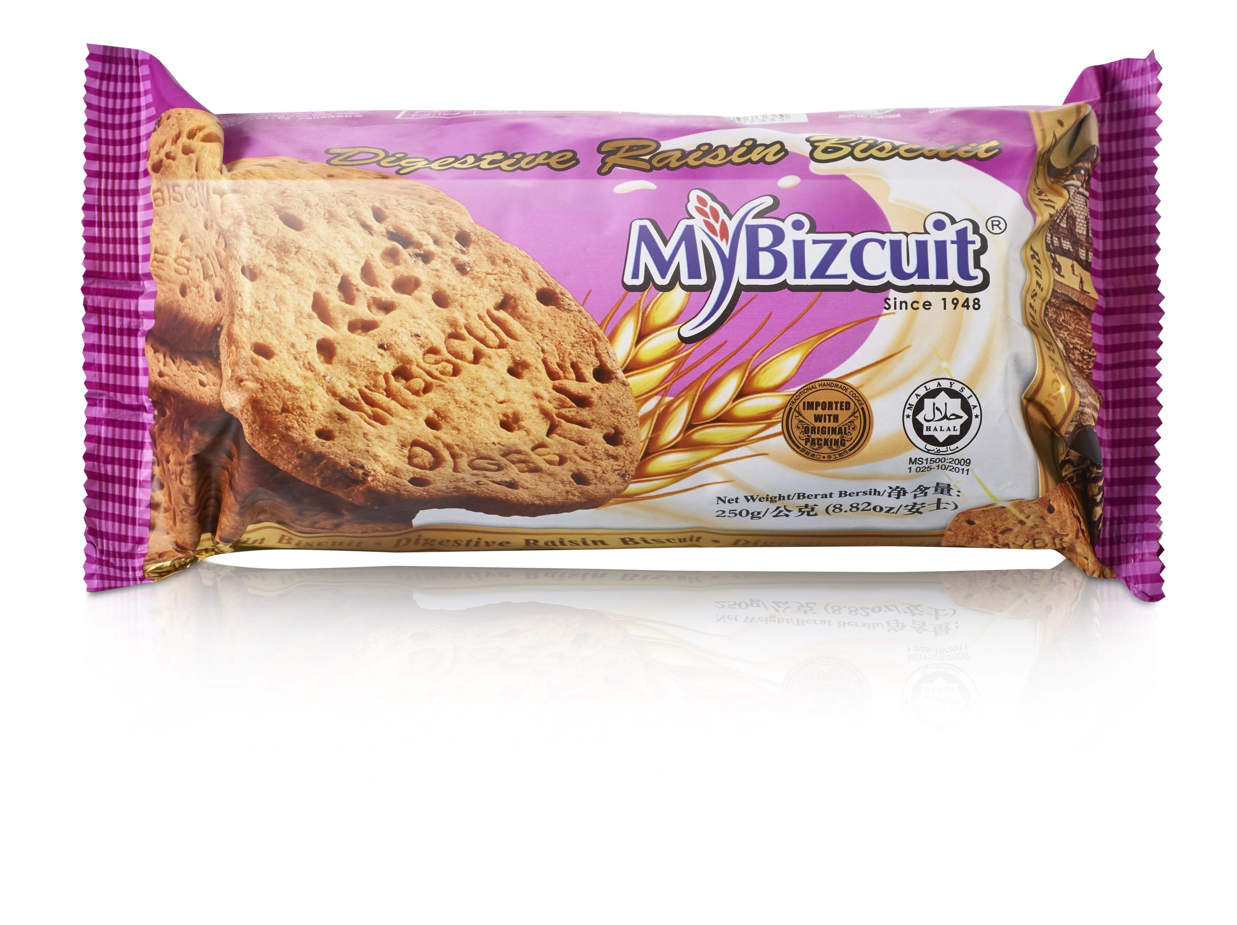 MyBizcuit Digestive Raisin Biscuit 250 g. มายบิสกิต ไดเจสทีฟ เรซิน บิสกิต 250 กรัม (05-9173)