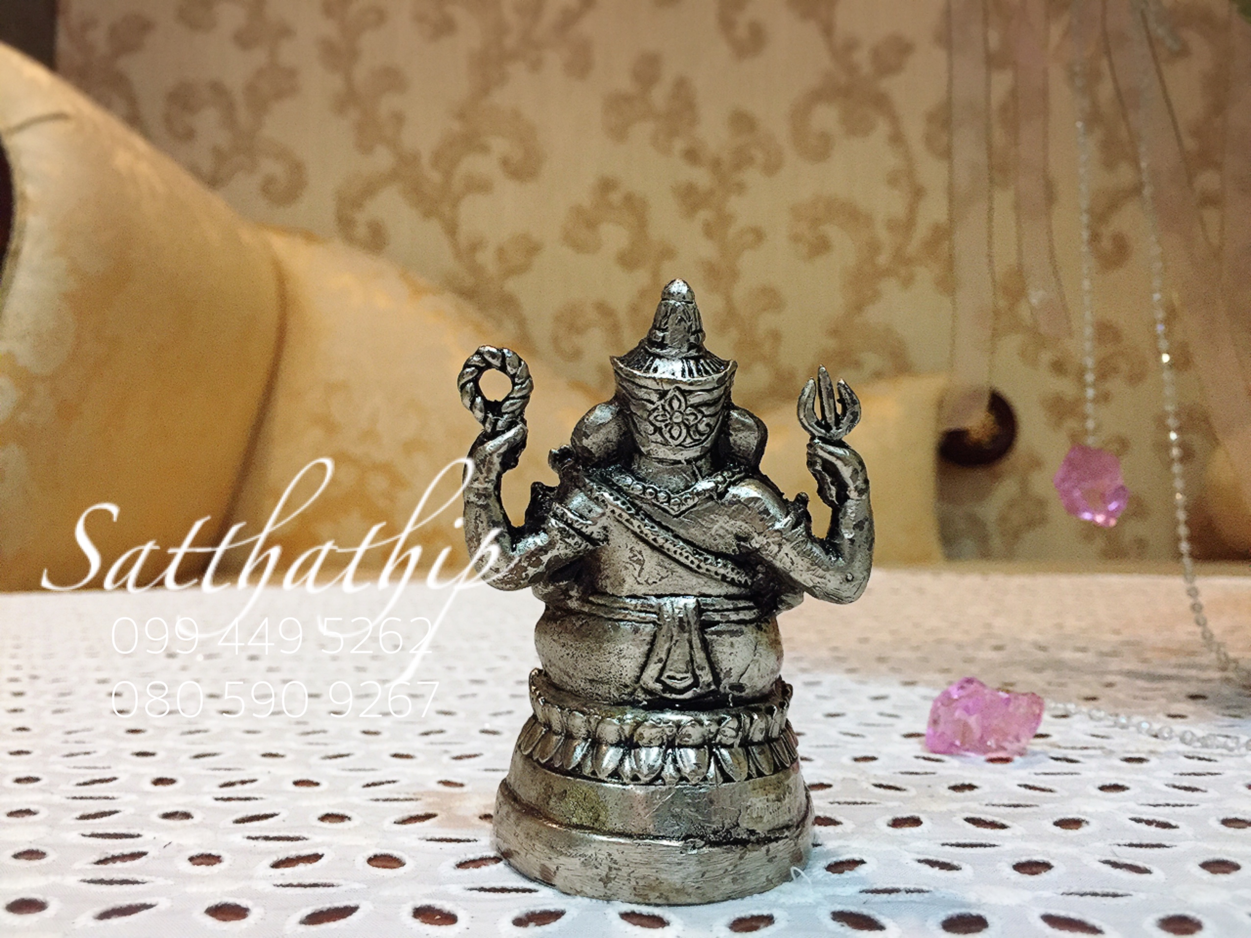 พระพิฆเนศปาง พระรีนาโมจัน คณปติ (ทองเหลือง ชุบเงิน) - Ganesha: Lord of Success