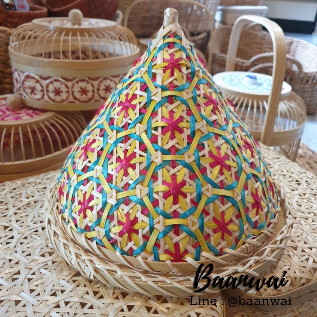 ยกชุด กระด้ง + ฝาชี ลายพิกุล ขนาด 9 นิ้ว