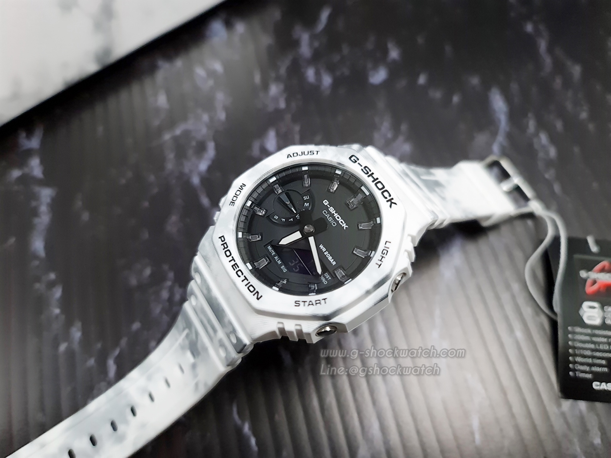CASIO G-SHOCK นาฬิกาข้อมือ นาฬิกากันน้ำ นาฬิกาของแท้ ประกันศูนย์ CMG 1 ปี รุ่น GAE-2100GC-7A