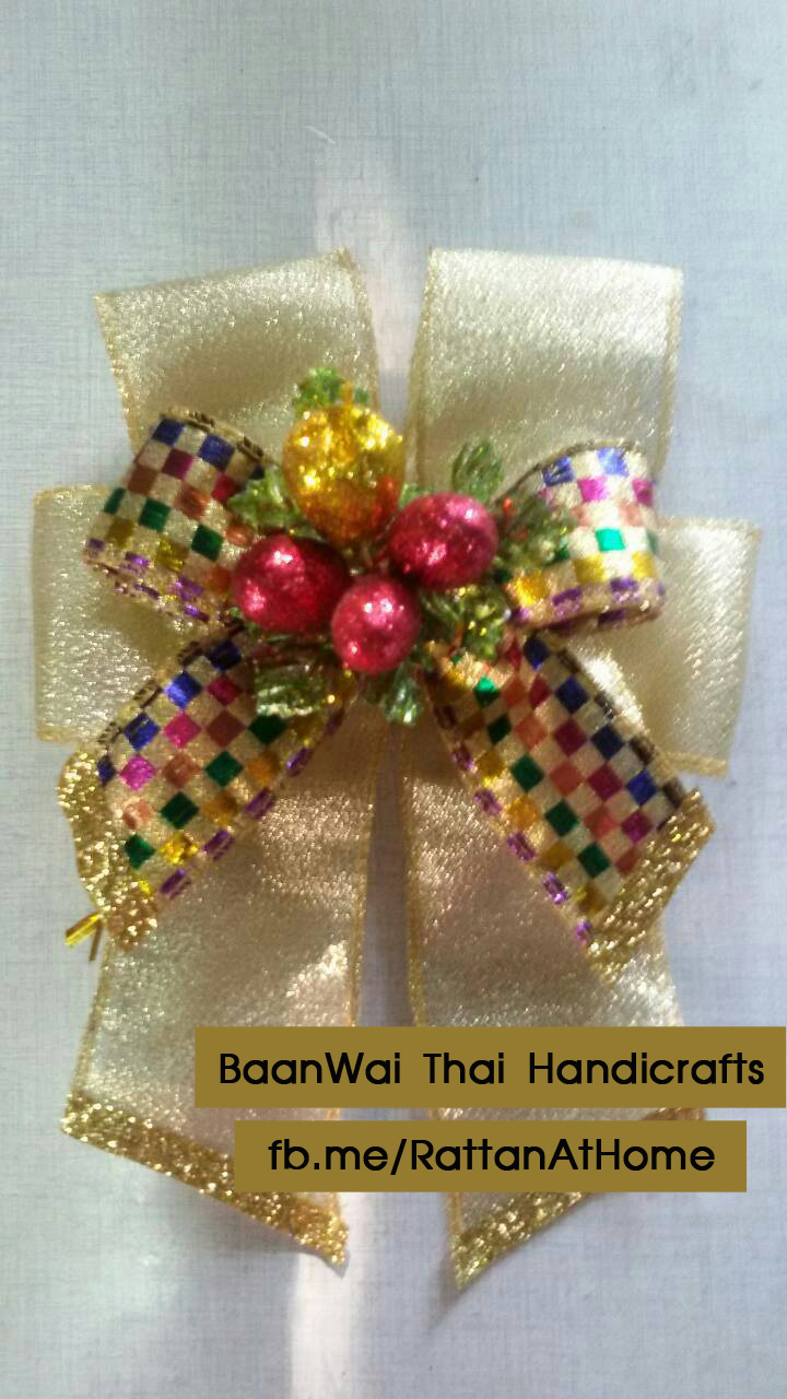 "งานตัวอย่าง" รับทำโบว์ติดกระเช้า โบว์ติดของชำร่วย โบว์ของขวัญ โบว์รางวัล โบว์ประกวด โบว์ติดรางวัล