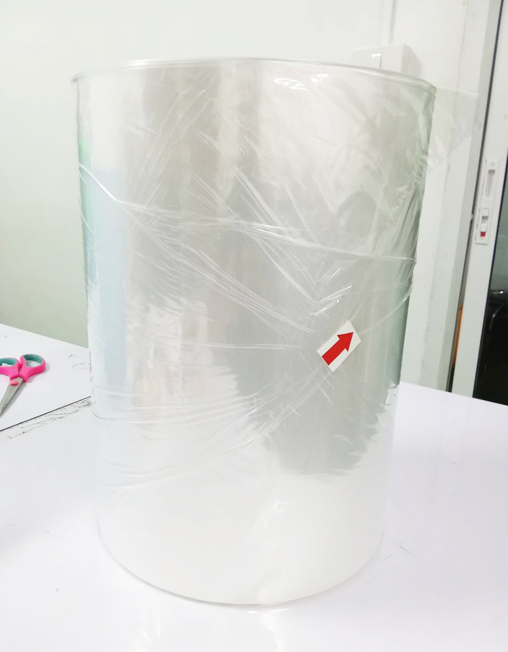 ฟิล์มม้วน pof ม้วนฟิล์ม pof หน้ากว้าง 35 ซม. 30 ซม. 25 ซม. หนา 19 ไมครอน (pof shrink film) ฟิล์มหดราคาถูก