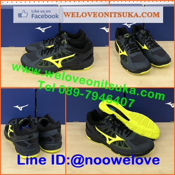 Mizuno Wave Supersonic สีดำคาดเหลือง รองเท้ากีฬา Indoor รุ่นใหม่ ทรงสวย โดดเด่น คลาสสิค ชัดเจน พื้นนุ่ม กระชับเท้า ใส่สบายเท้า V1GA184047