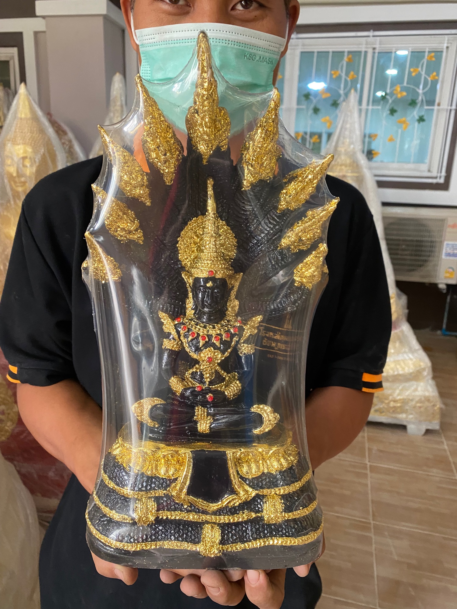 พระเเก้วนาคปรก พระนาคปรก สูง14นิ้วครึ่ง สีดำขลัง