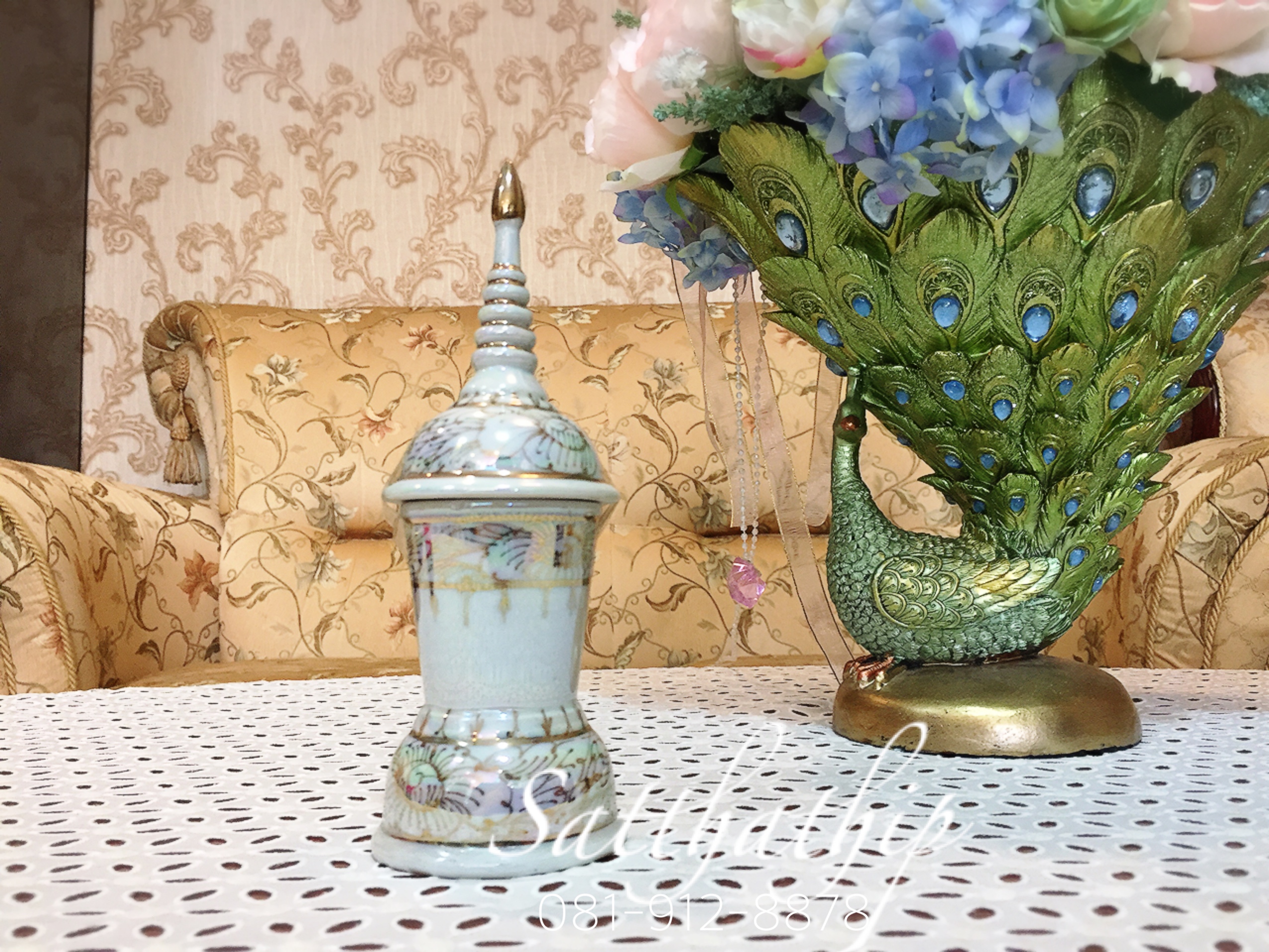 โกศอัฐิเซรามิก เคลือบมุก