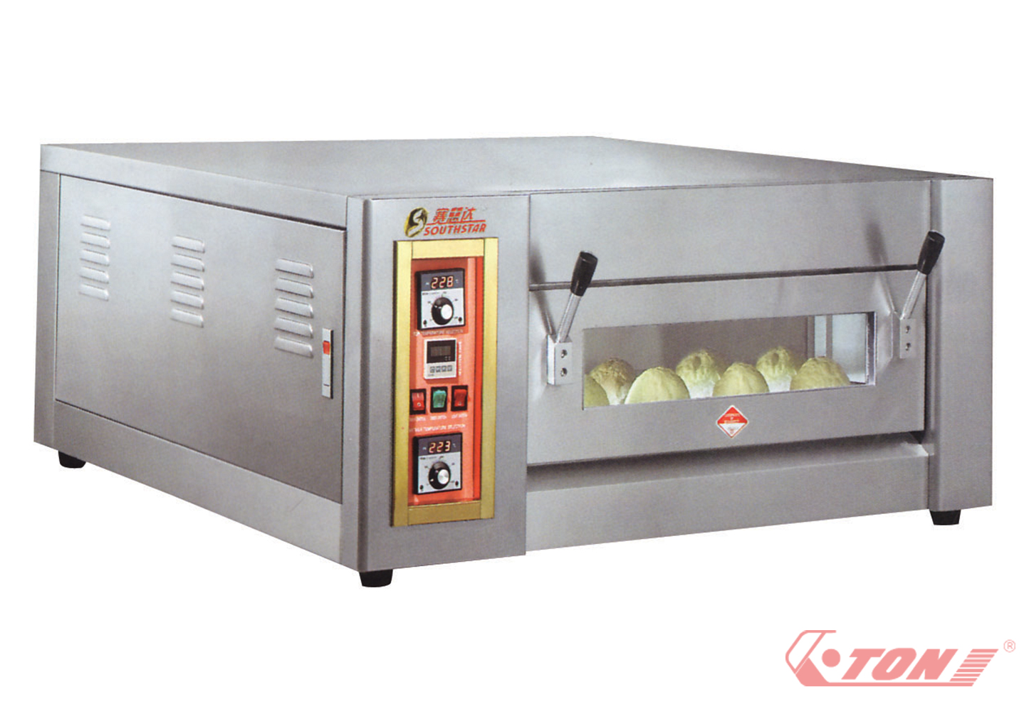 เตาอบพิซซ่า แก๊สคุมไฟฟ้า 2 ถาด Gas Pizza Oven รุ่น:ET-YXY-2P(13-0484)