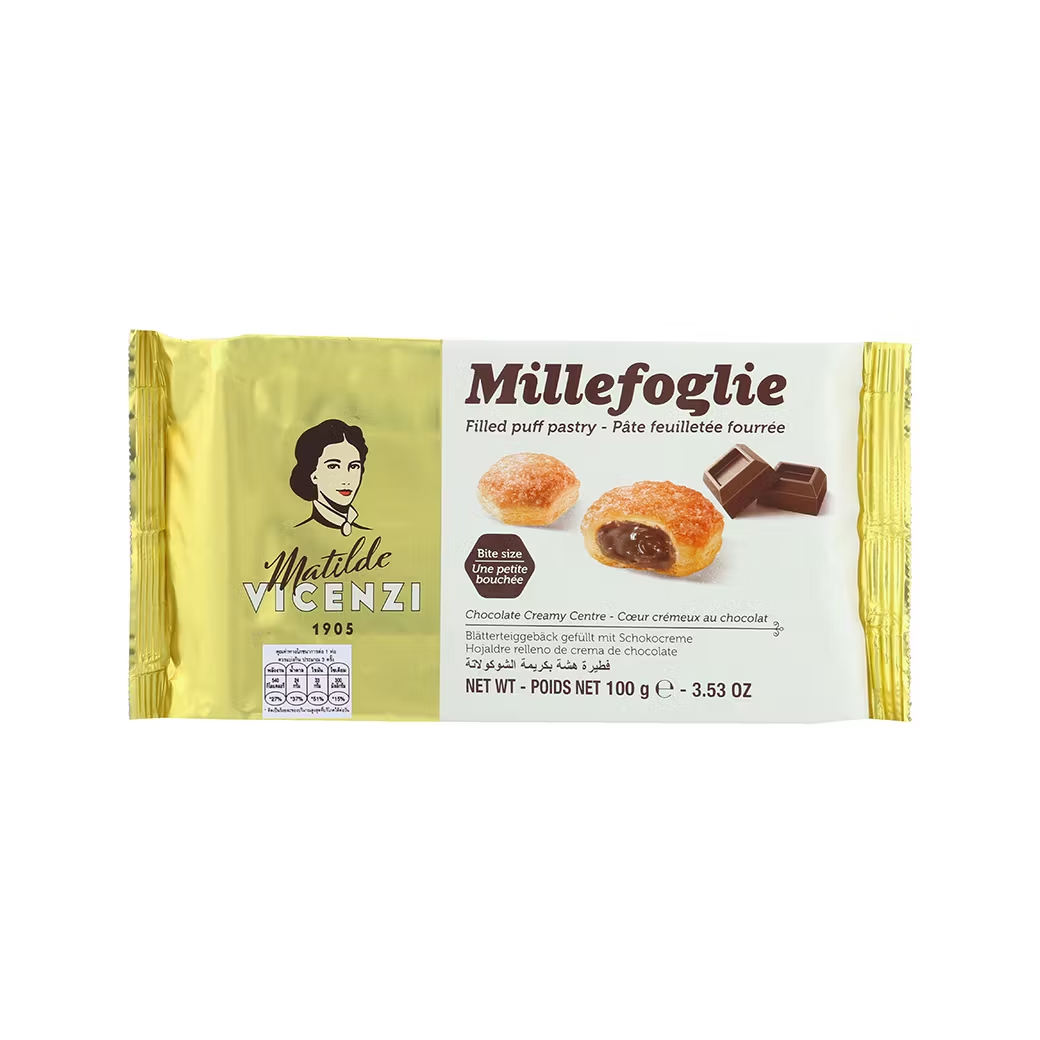 Vincenzi พัฟสอดไส้ช็อคโกแลต 100 กรัม (05-8635)
