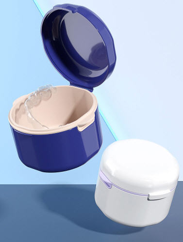 กล่องใส่ฟันปลอม,กล่องเก็บฟันปลอม,กล่องใส่รีเทนเนอร์,กล่องเก็บรีเทนเนอร์,สกรีนโลโก้