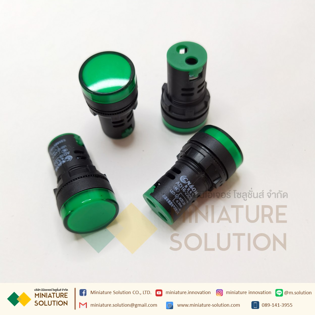 Pilot Lamp LED ไพล็อตแลมป์ 22mm 24V (Blue-Green-Red-White-Yellow)