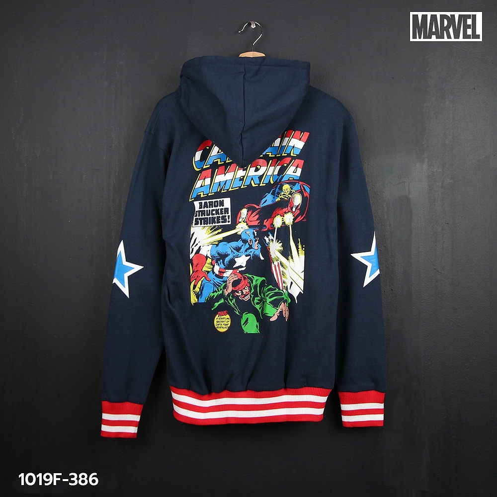 สินค้าลิขสิทธิ์แท้ 1019F-386 : Marvel Hoodie เสื้อฮูดกัปตันอเมริกา