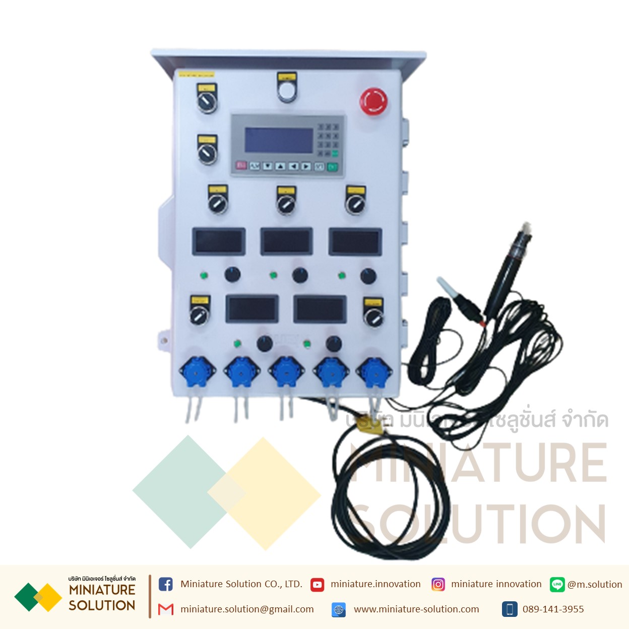 ตู้ระบบควบคุมปุ๋ยปรับค่าสารอาหาร EC ค่าเป็นกรดด่าง PH อัตโนมัติโดยใช้เซนเซอร์ในการตัดสินใจ สำหรับผักไฮโดรโปนิกส์