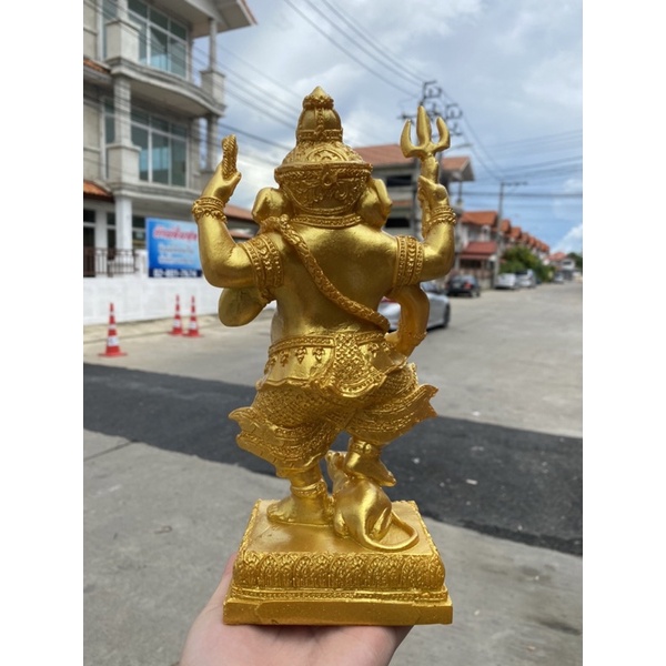 พระพิฆเนศ ปางลีลา สูง10นิ้ว องค์สีทอง