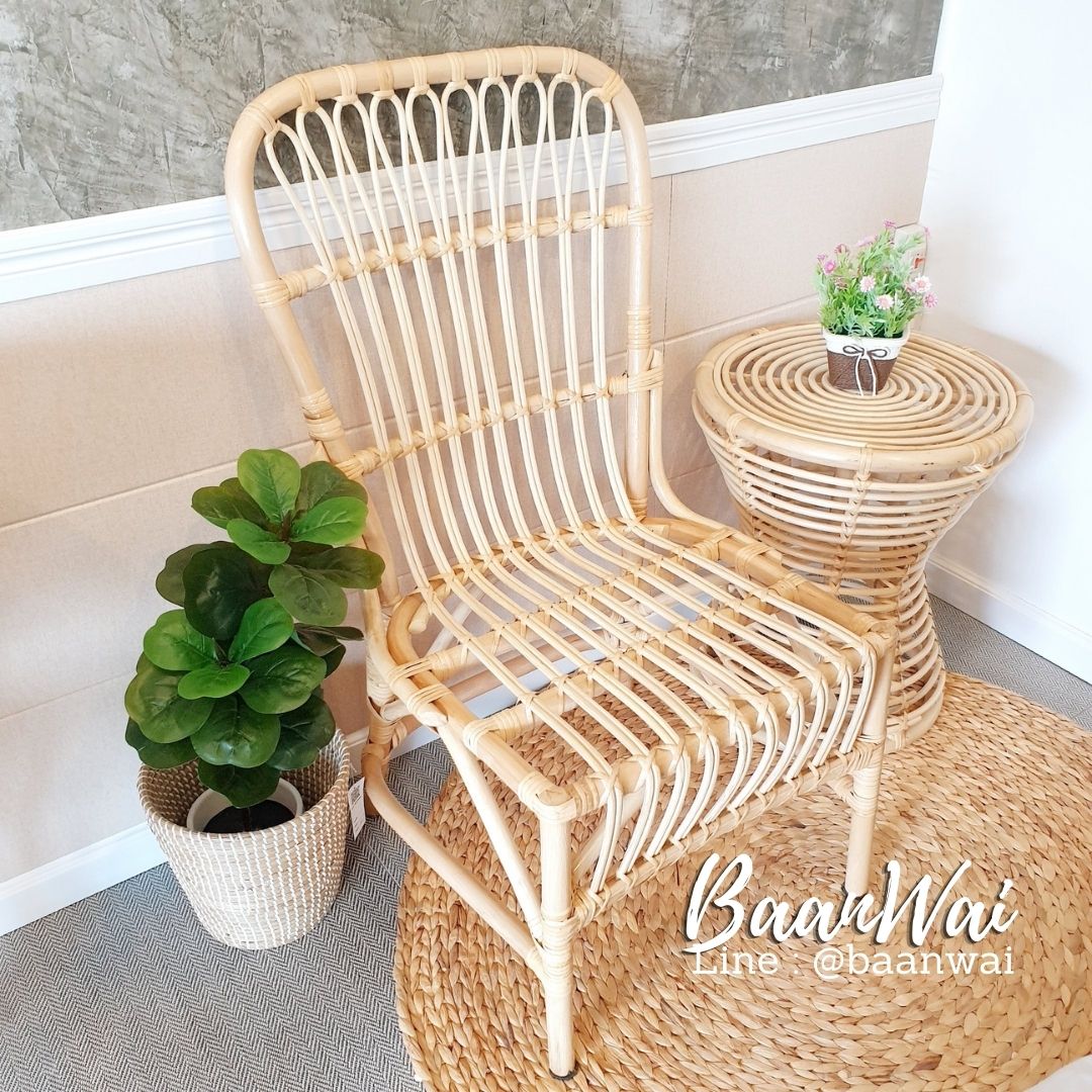 โต๊ะหวาย โต๊ะหวายวินเทจ เก้าอี้หวาย ชุดรับแขกหวาย rattan table set