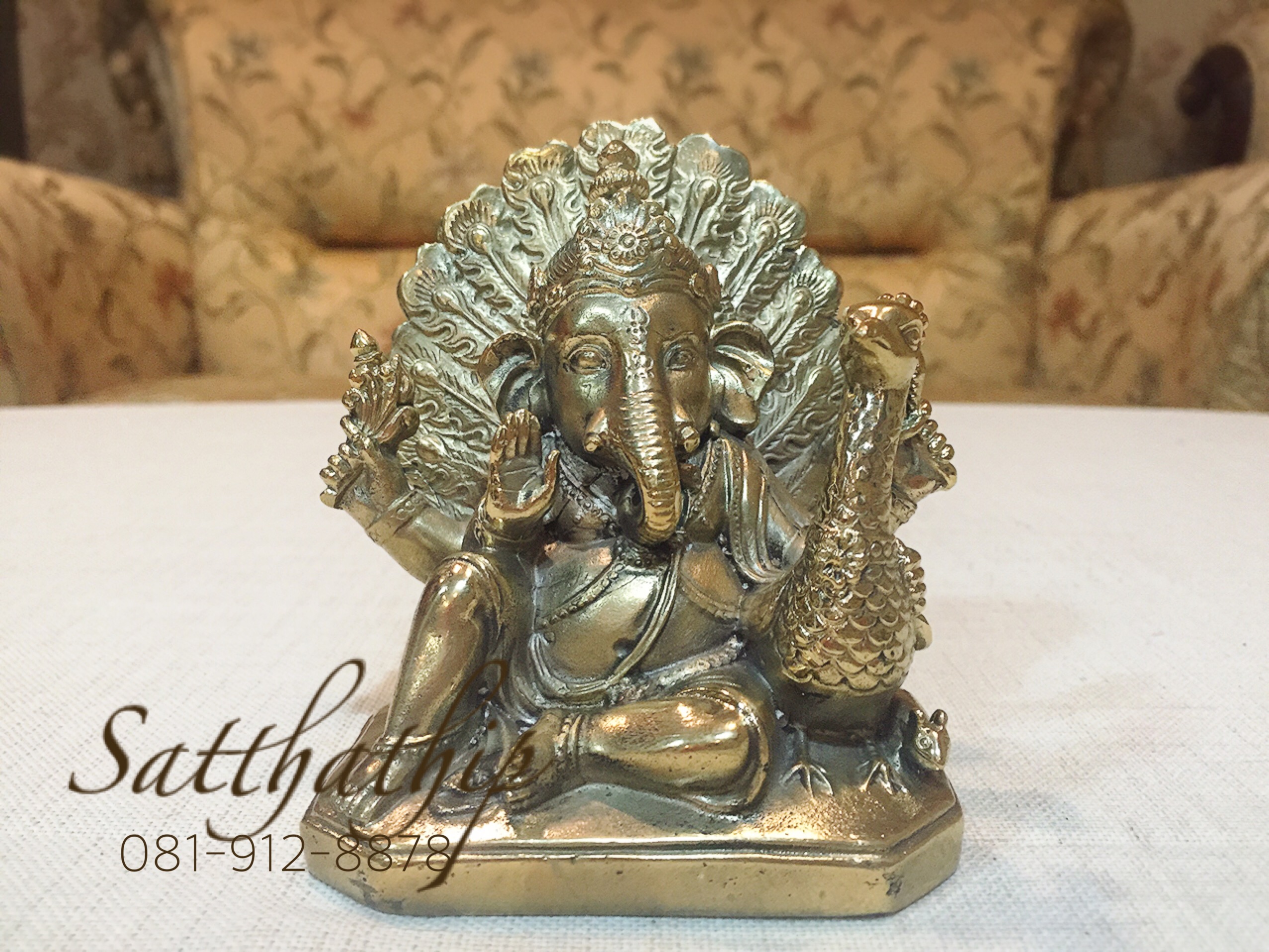 พระพิฆเศวร ปางโมเรศวร/ปางมยุรเวท/ทรงนกยูง (ทองเหลือง) - Ganesha: Lord of Success