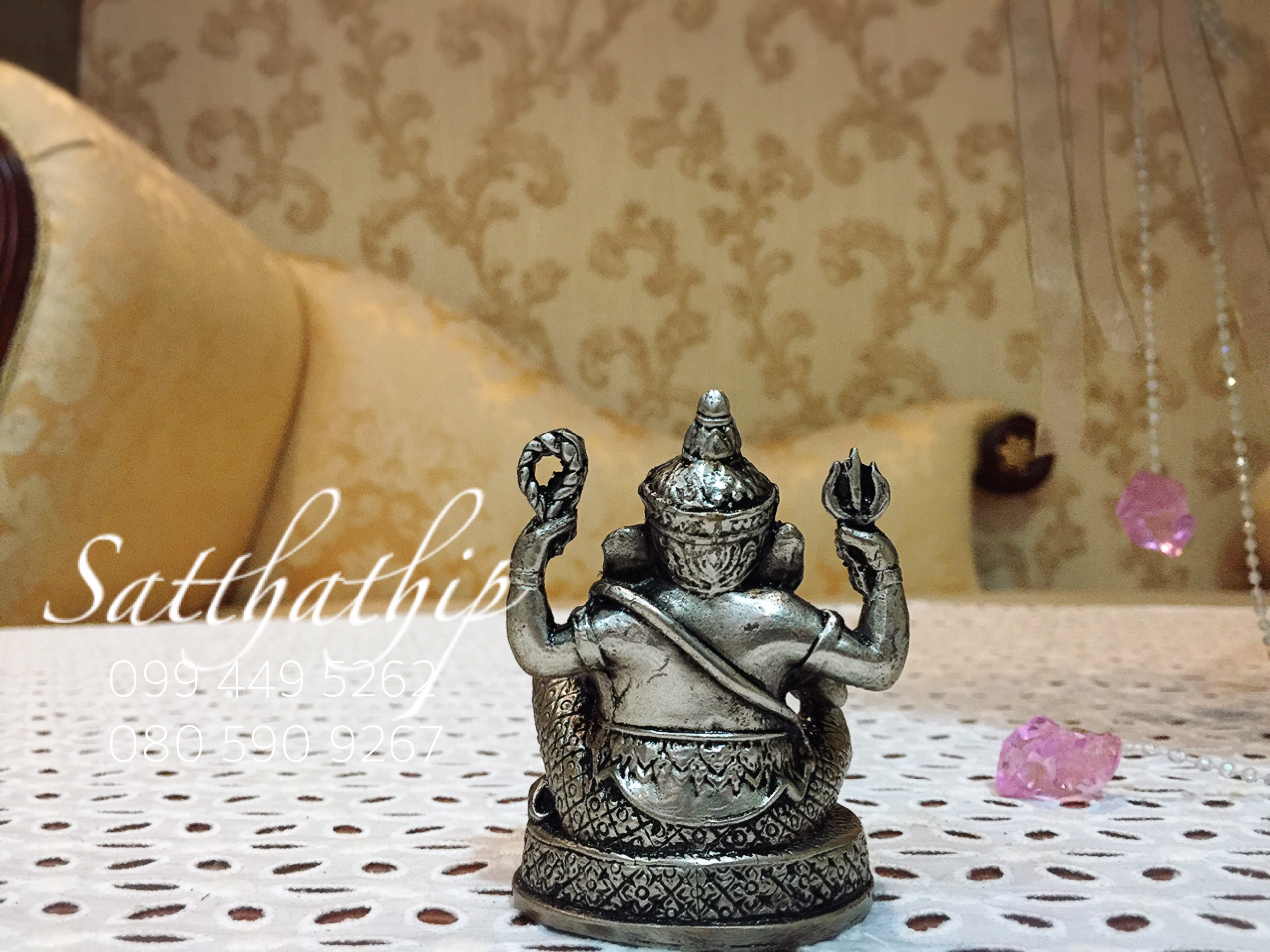 พระพิฆเนศปาง พระรีนาโมจัน คณปติ (ทองเหลือง ชุบเงิน) - Ganesha: Lord of Success