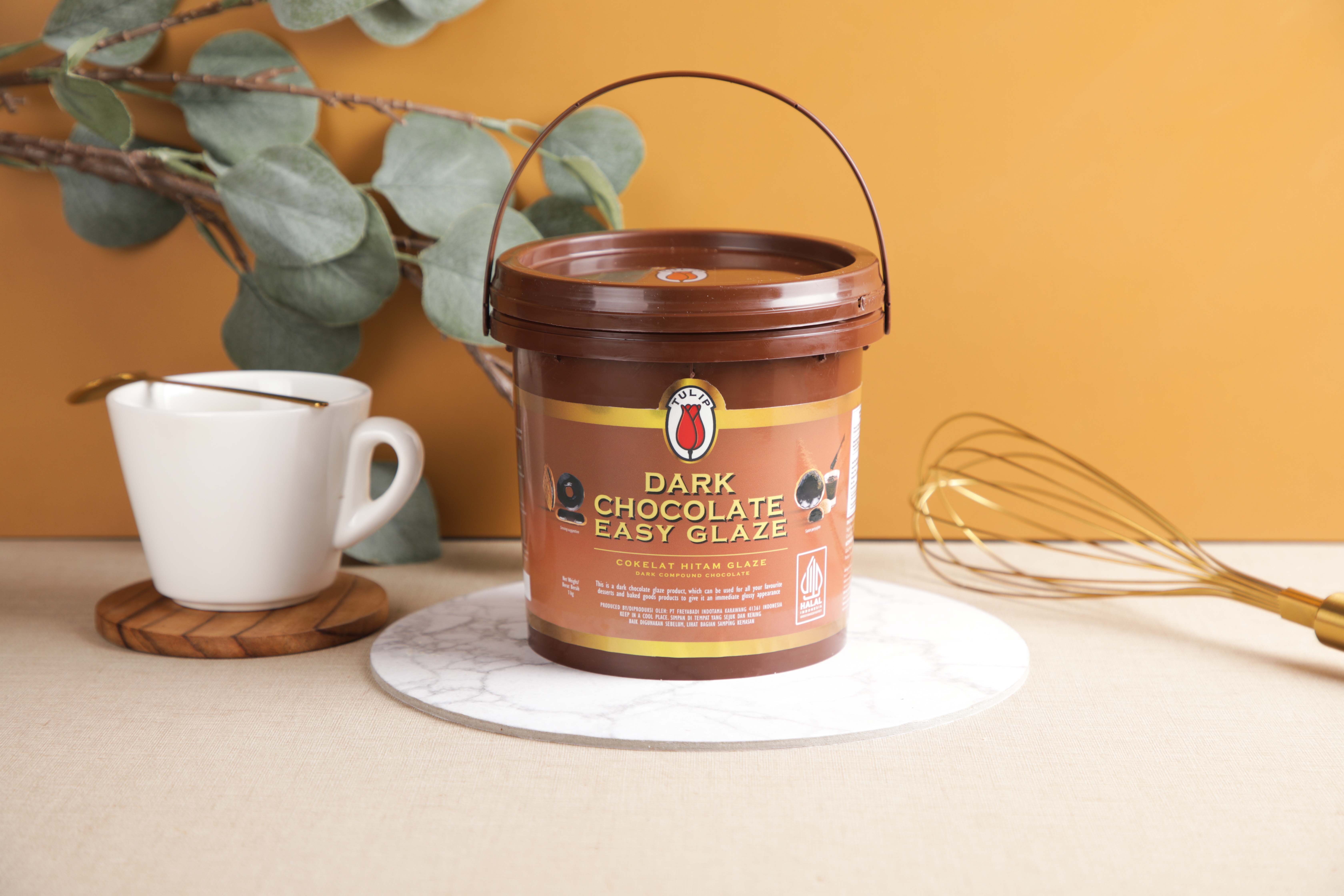 Tulip Easy Glaze Dark Chocolate ทิวลิป อีซี่เกลซ ดาร์คช็อคโกแลต 1 kg. (05-8588)